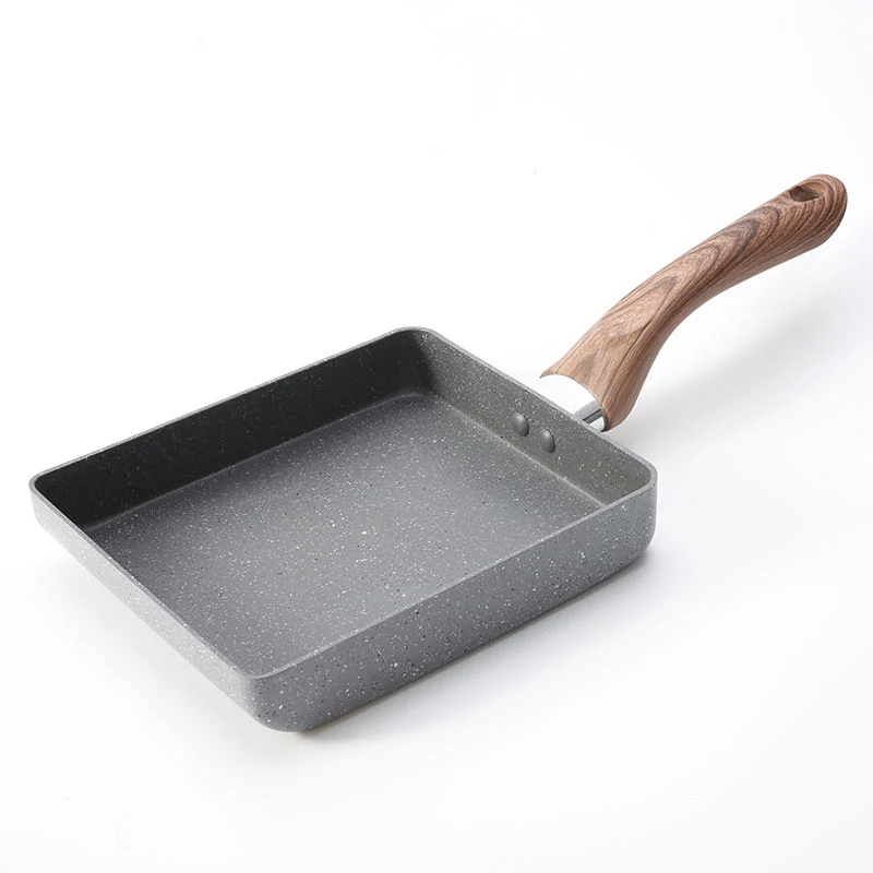 Hot Sale Aluminum Alloy Rectangle Pans Omelette Non Stick Marble Coating Cooking Frying Pan