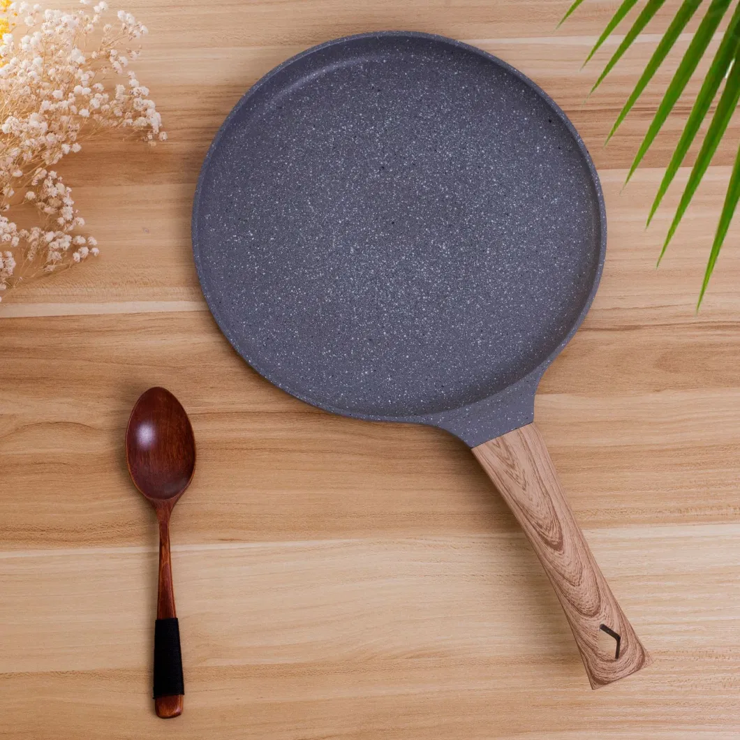 Hot Selling Non-Stick Pancake Frying Pan Round Flat Shape Cast Aluminum Induction Pizza Pan