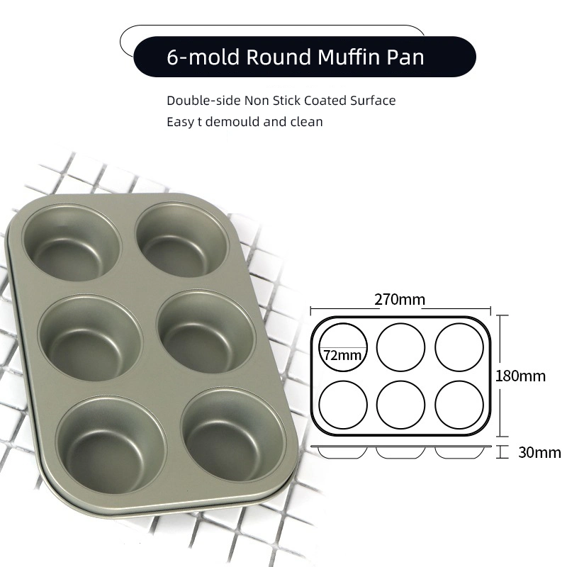 Bulk Home Kitchen Bakeware Small Sizes Carbon Steel Non Stick Baking Pan Mini Small Round Cupcake Muffin Cake Baking Pan