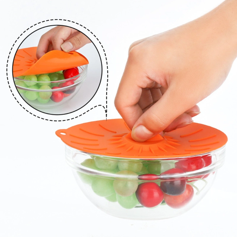 Eco-Friendly Reusable Silicone Bowl Pan Cover Food Storage Suction Lids for Pot