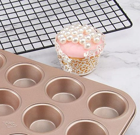 12 Cups Carbon Steel Non-Stick Cupcake Pan and Muffin Pan
