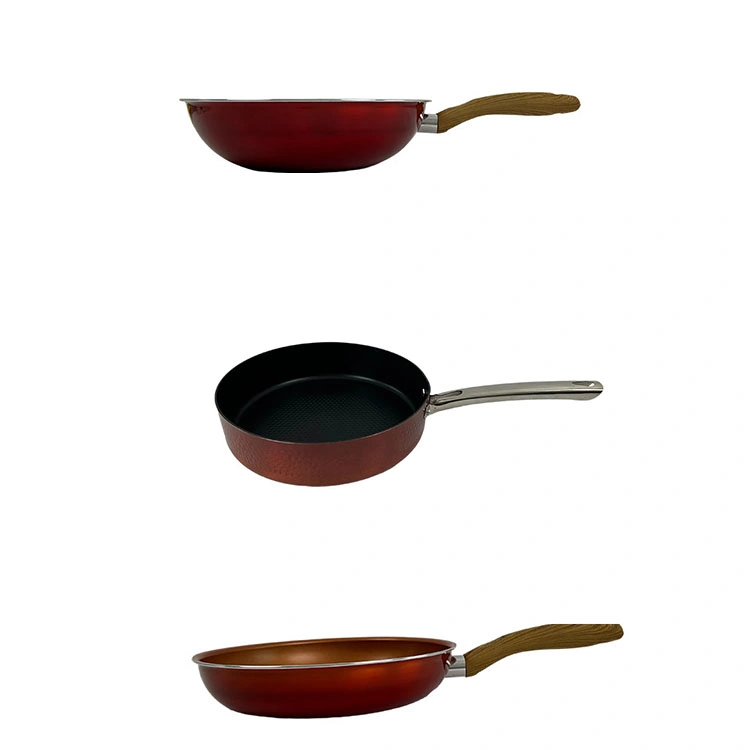 Direct Selling Kitchen Cooking Frypan Non Stick Induction Cast Fry Pan Maifan Stone Cookware Frying Pan with Lid