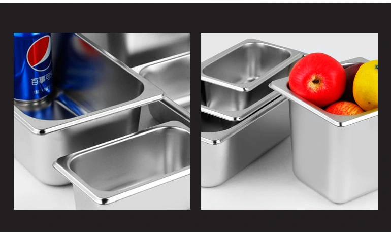 All Sides Stainless Steel Gn Pan for Restaurant Kitchen Hotel Food Container