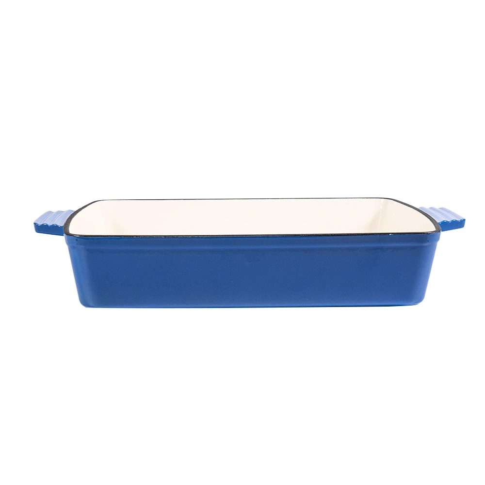 Blue Amphora Rectangular Enameled Cast Iron Cookware Enameled Cast Iron Frying Pan