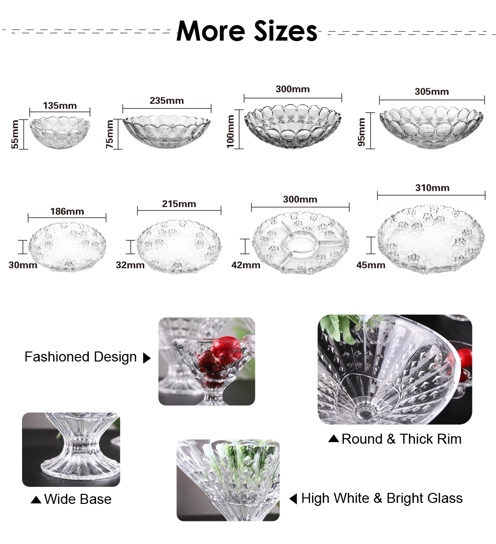 Wholesale Household Glass Cake Plate 288mm 315mm Hot Sale Glass Cake Pan with Lid