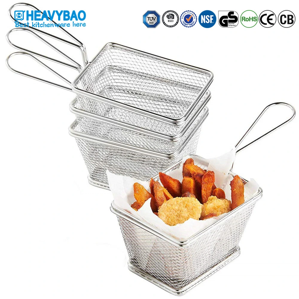 Heavybao Excellent Quality Potato Stainless Steel Sire Cookware Chips French Fries Basket