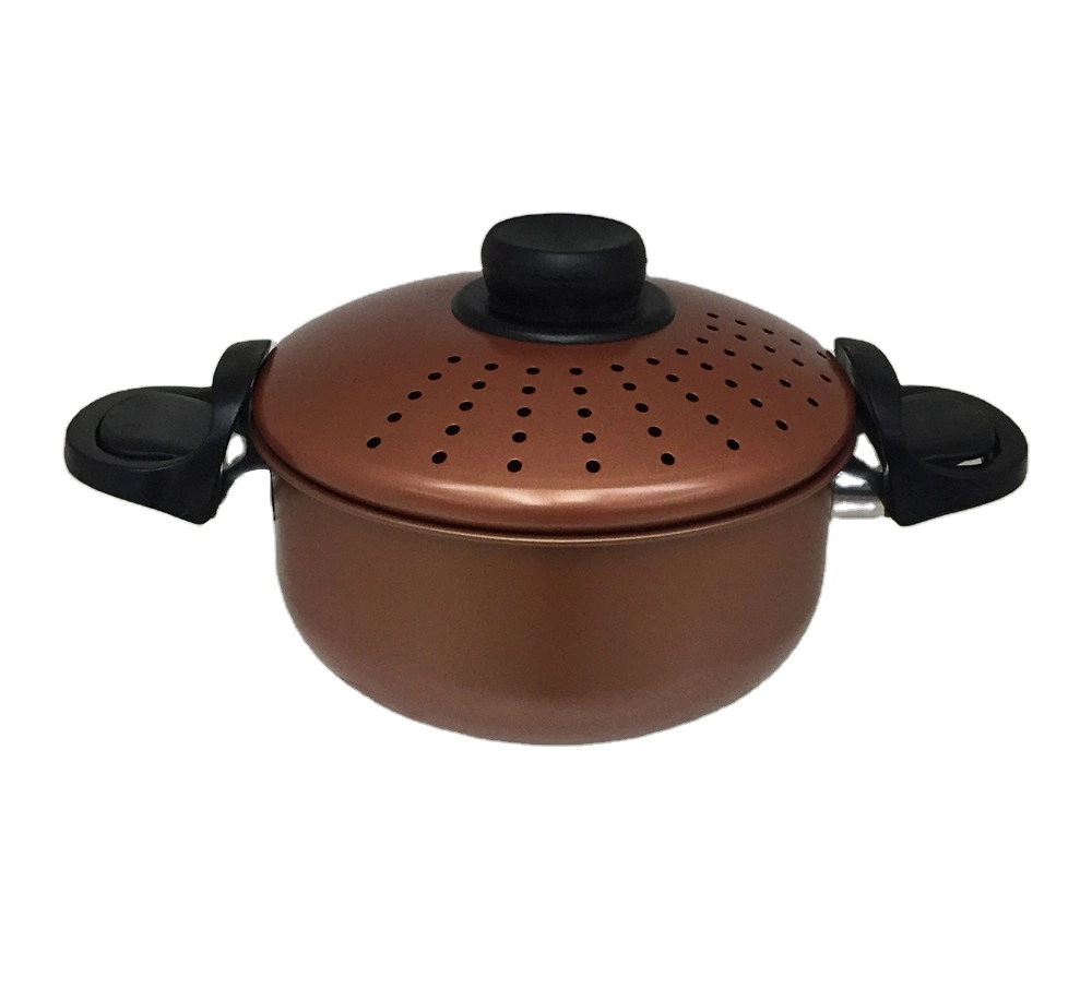 Sliver Color Carbon Steel Nonstick Pasta Pot Sets Kitchen Cooking Non Stick Pasta Pot with Strainer Lid