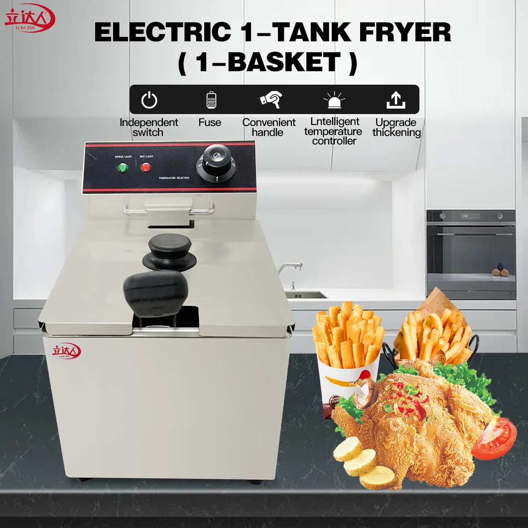 CE Approved Hot Sale Commercial Cookware One-Cylinder One-Basket Kitchen Deep Fryer Use to Make Delicious Chips and Fired Chicken Wings