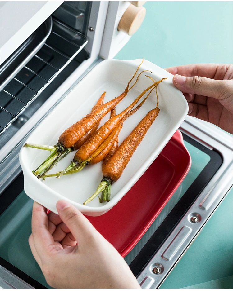 Colorful Ceramic Non-Stick Rectangular Baking Pan with Handle