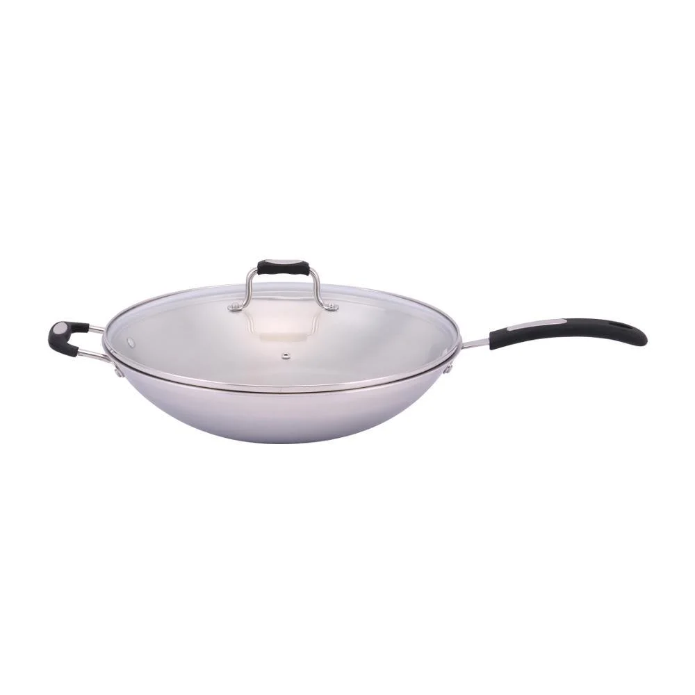 High Quality Triply Stainless Steel Wok Pan, Induction Skillet, Nonstick Coating Available, Cookware Set Stainless Steel Fry Pan Multi Stir Frying Pan