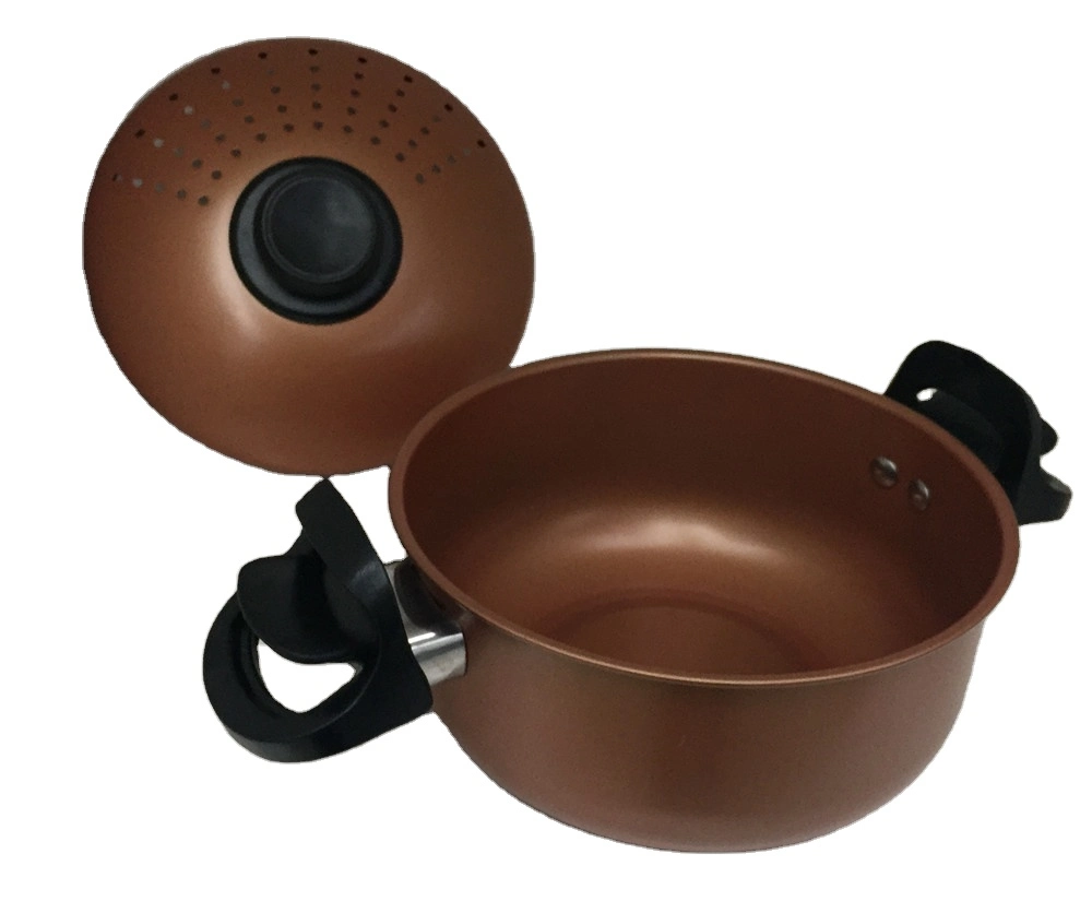Kitchenware Nonstick 24cm Carbon Steel Pasta Pot in Copper Color