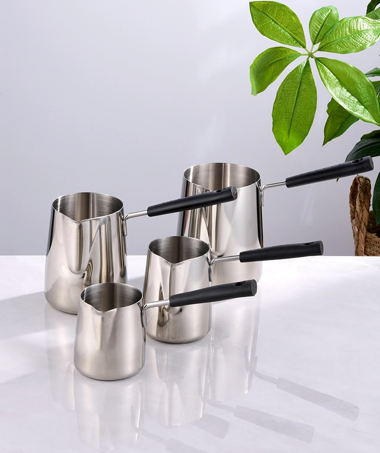 Stainless Steel Coffee/Milk Heating Pot Long Handle Coffee Cooking Pot