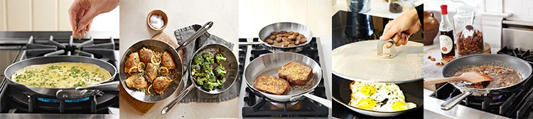 Stainless Steel Hard Cast Heat Conduction Combine Sandwich Bottom Induction Fry Pan