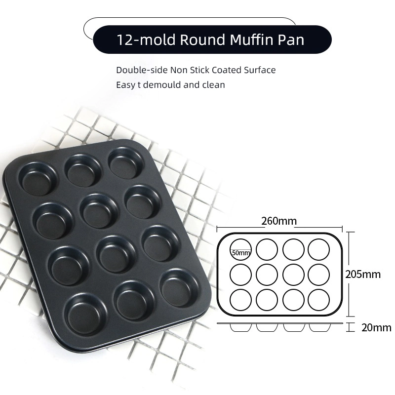 Bulk Home Kitchen Bakeware Small Sizes Carbon Steel Non Stick Baking Pan Mini Small Round Cupcake Muffin Cake Baking Pan