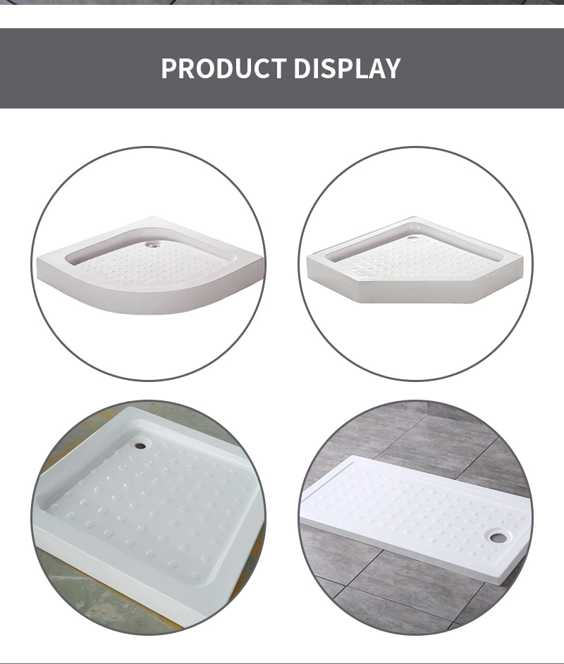 Diamond White Standard Size Shower Tray Portable Pan Acrylic Shower Pan