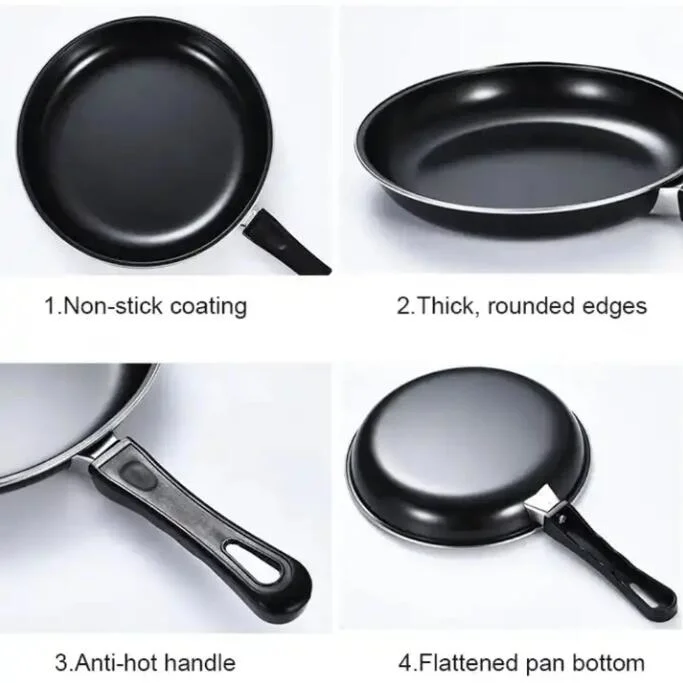 Kitchenware Non Stick Frying Pans Carbon Steel Skillets Pan Egg Frying Pan with Long Handle