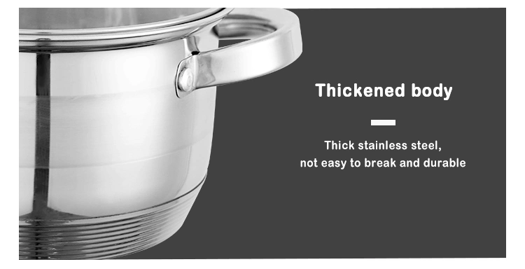 Wholesale 16 18 20 24cm Kitchen Stainless Steel Casserole Stock Cooking Soup Pot