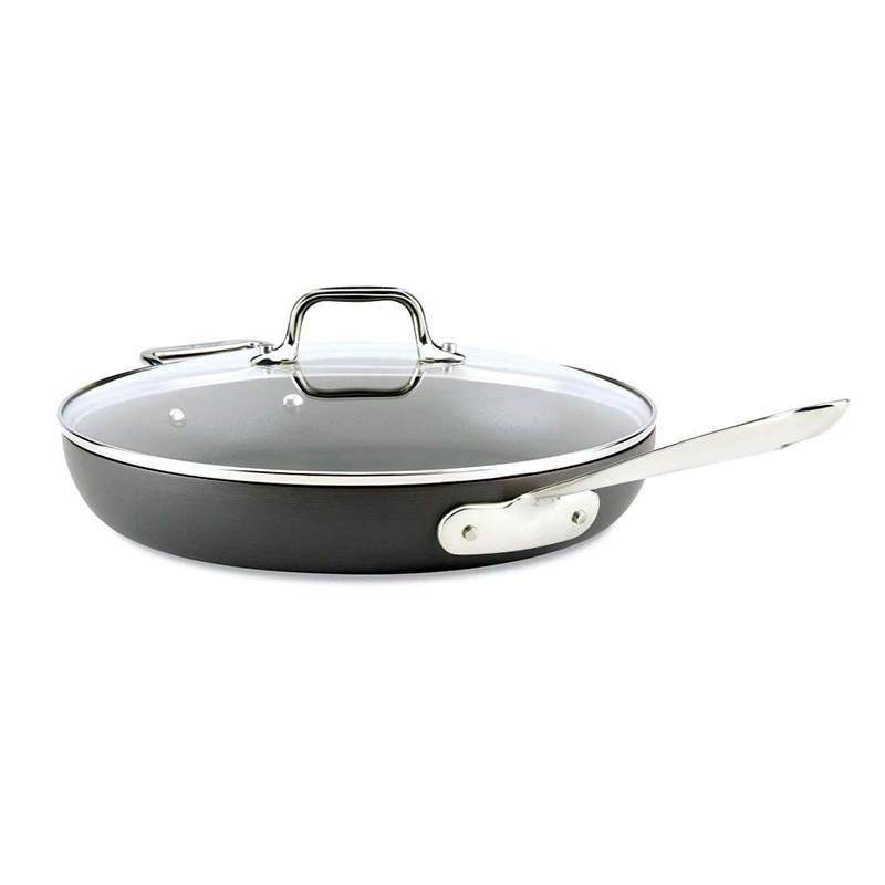 3-Ply Stainless-Steel Fry-Pan with Lid Induction Oven-Safe 600f Pots and Pans Cookware