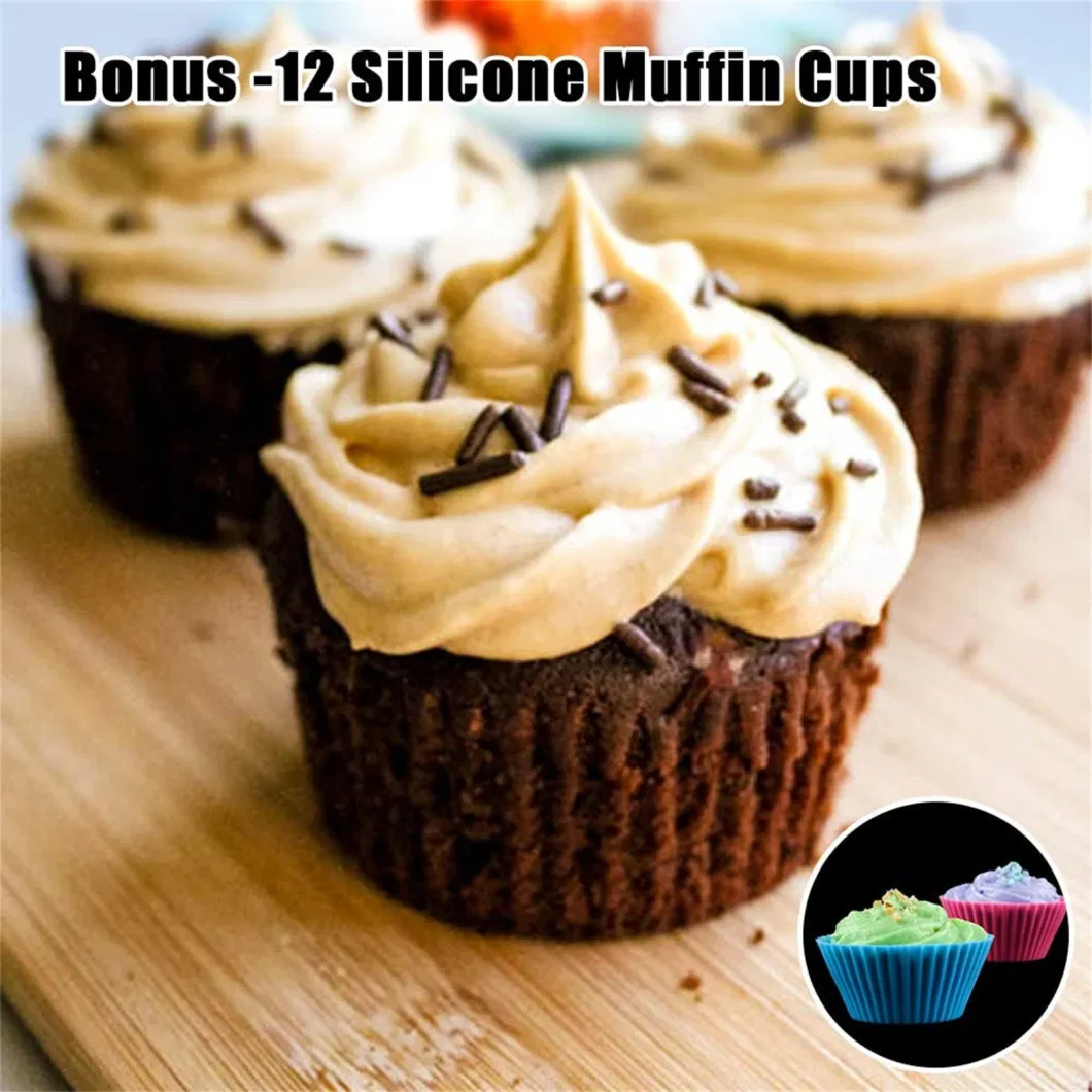 12 Cups Regular Silicone Cupcake Mold No-Stick Muffin Pan