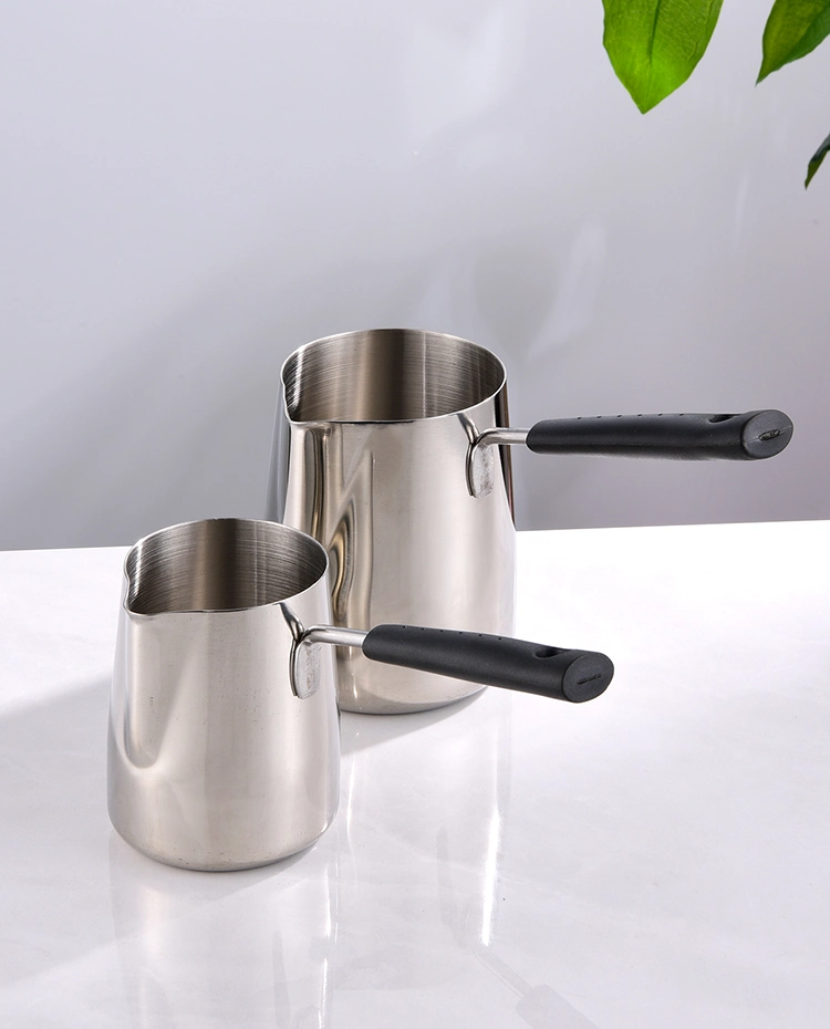 Stainless Steel Coffee/Milk Heating Pot Long Handle Coffee Cooking Pot