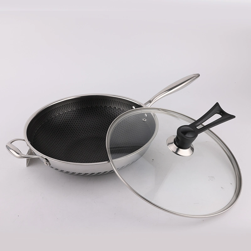 3 Layers Stainless Steel Frypan with No-Stick Coating