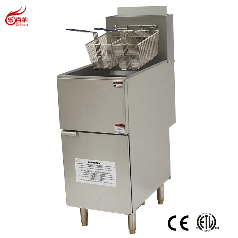 China Manufacturer Commercial Gas Turkey Deep Fat French Fries Chicken Fish Chips Fryer ETL Listed (GF90)