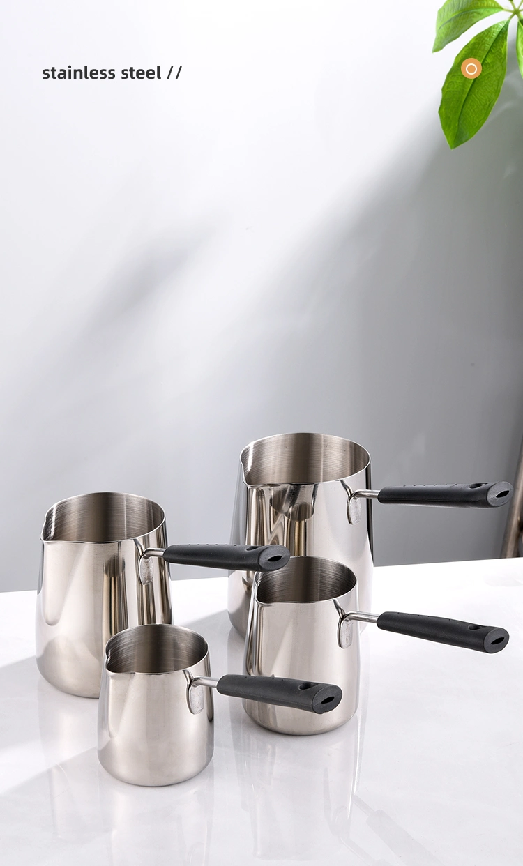 Stainless Steel Coffee/Milk Heating Pot Long Handle Coffee Cooking Pot