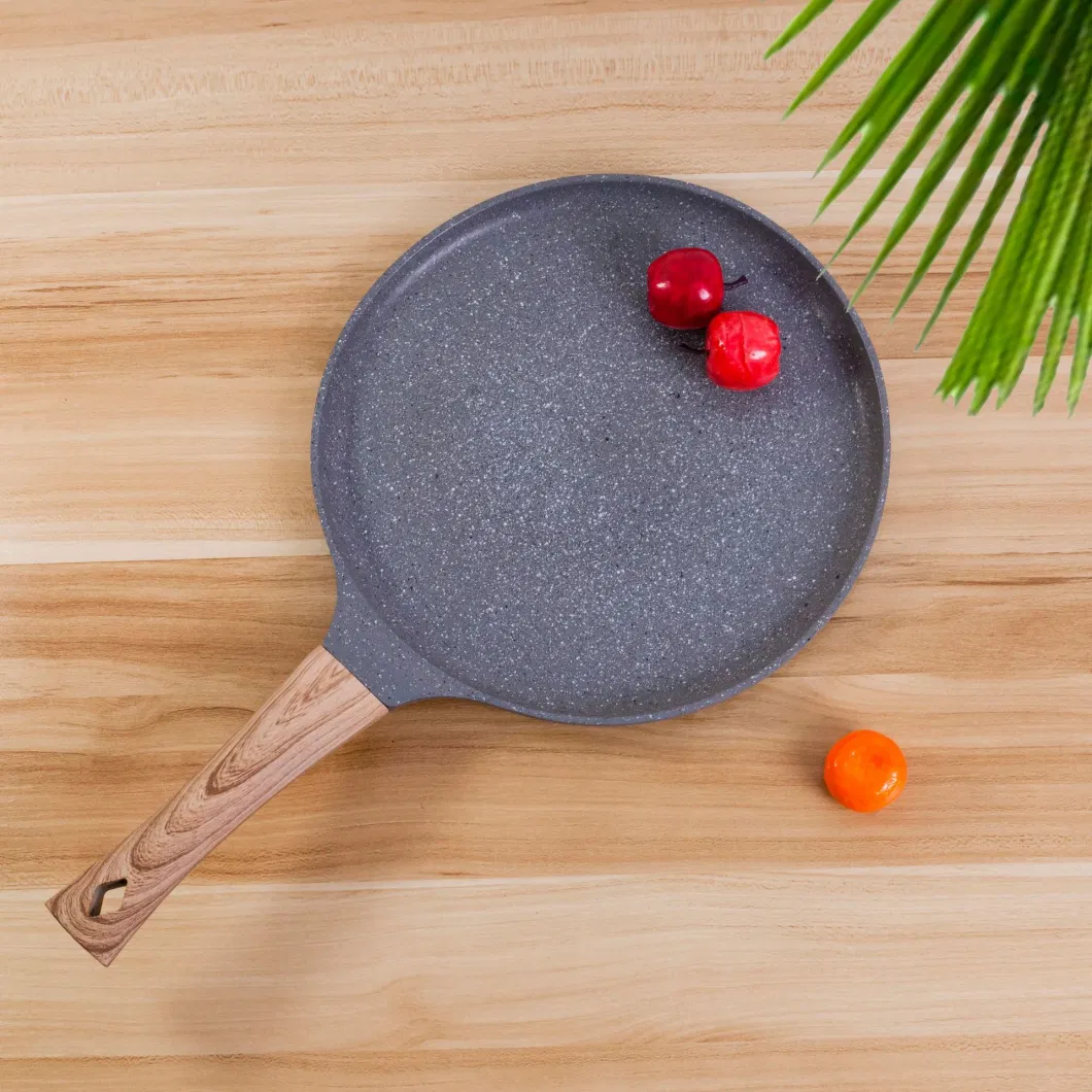 Hot Selling Non-Stick Pancake Frying Pan Round Flat Shape Cast Aluminum Induction Pizza Pan