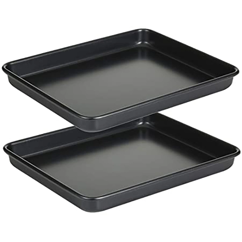 Carbon Steel Half Toaster Small Cookie Sheet Baking Pans for Cakes Nonstick