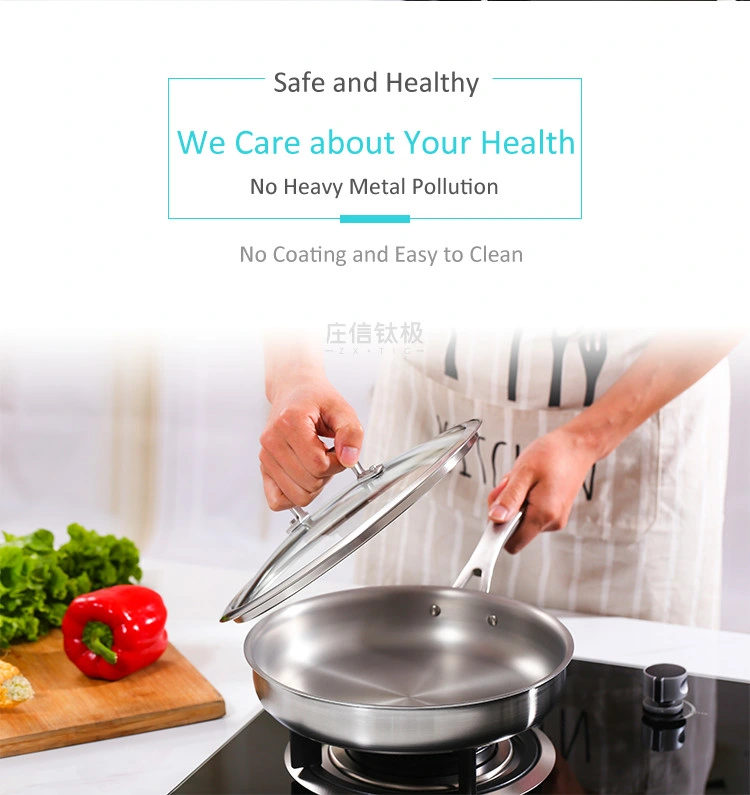 20cm High Quality Healthy Non-Stick Pure Titanium Cooking Fry Pan