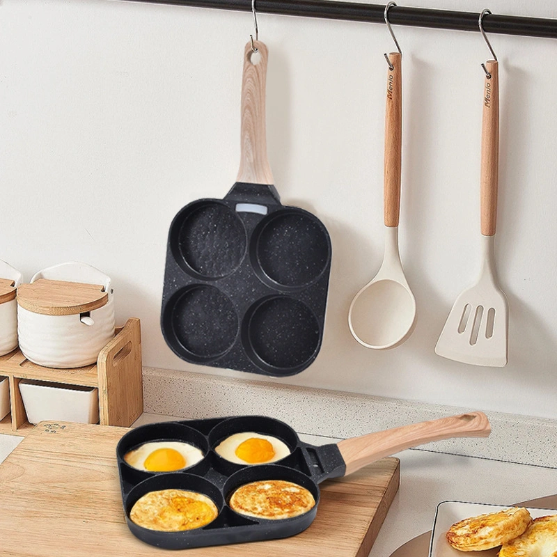 Egg Pan for Omelette, 4-Cup Nonstick Pan for Pancake, Healthy Meaical Stone Egg Skillet for Breakfast, Suitable for Gas Stove &amp; Induction Cookware