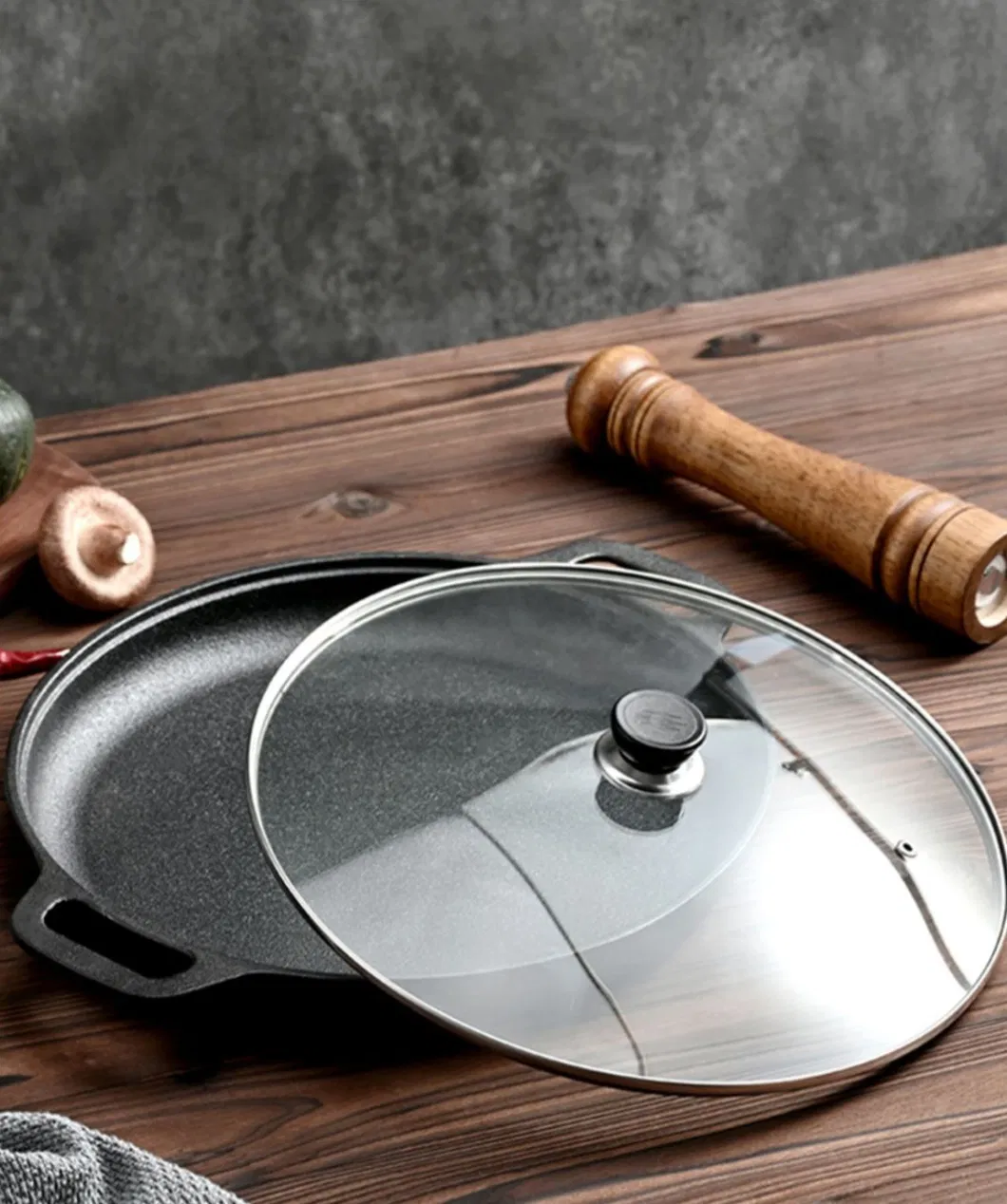 Hot Cast Iron Pizza Frying Pan