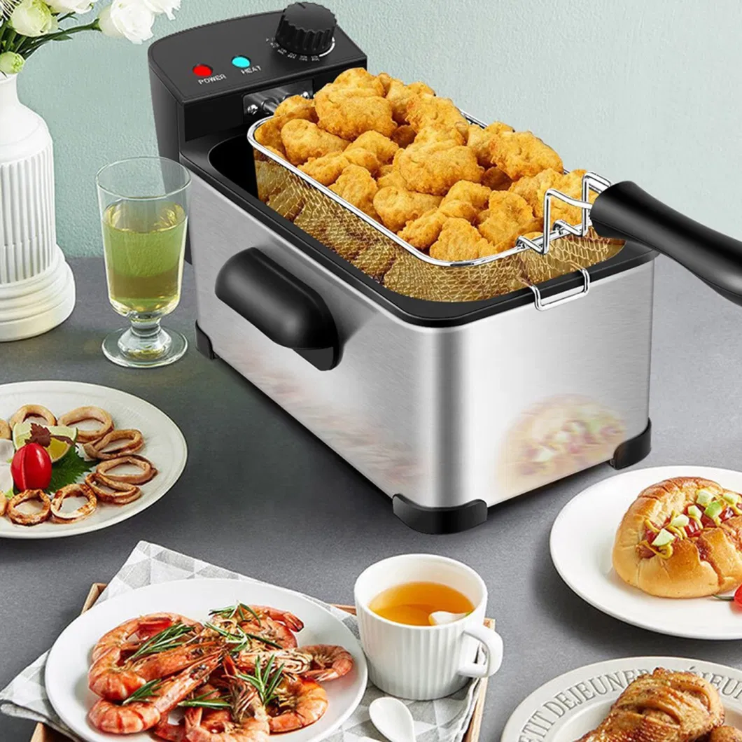 2023 New 2000W 3L Electric Deep Fryer with Frying Basket