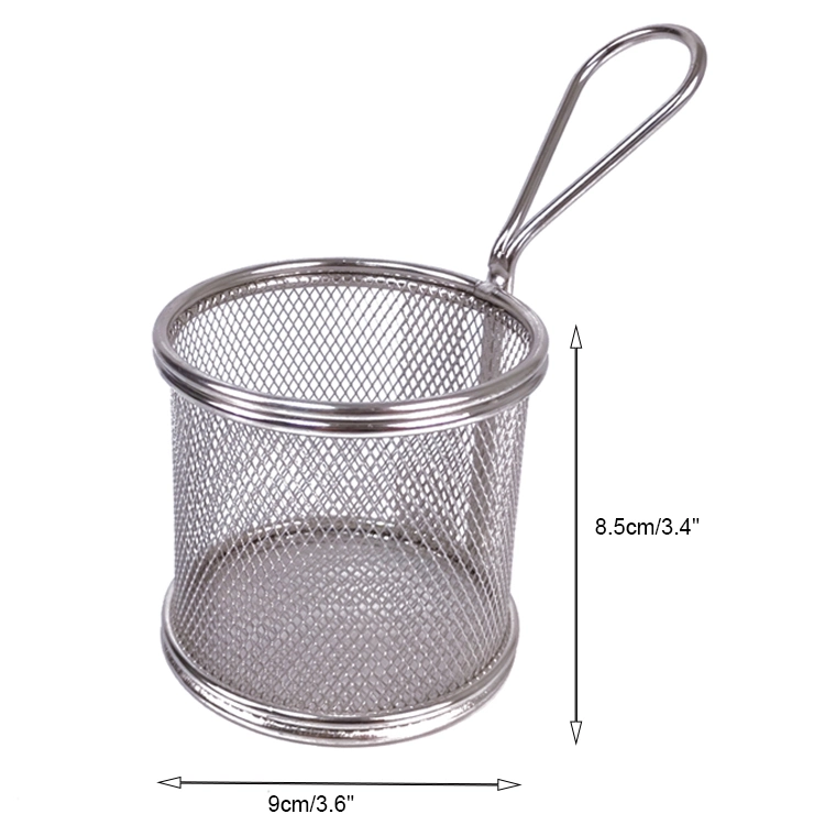 Serving Basket Small Potato Chips Strainer 304 Stainless Steel French Fries Basket