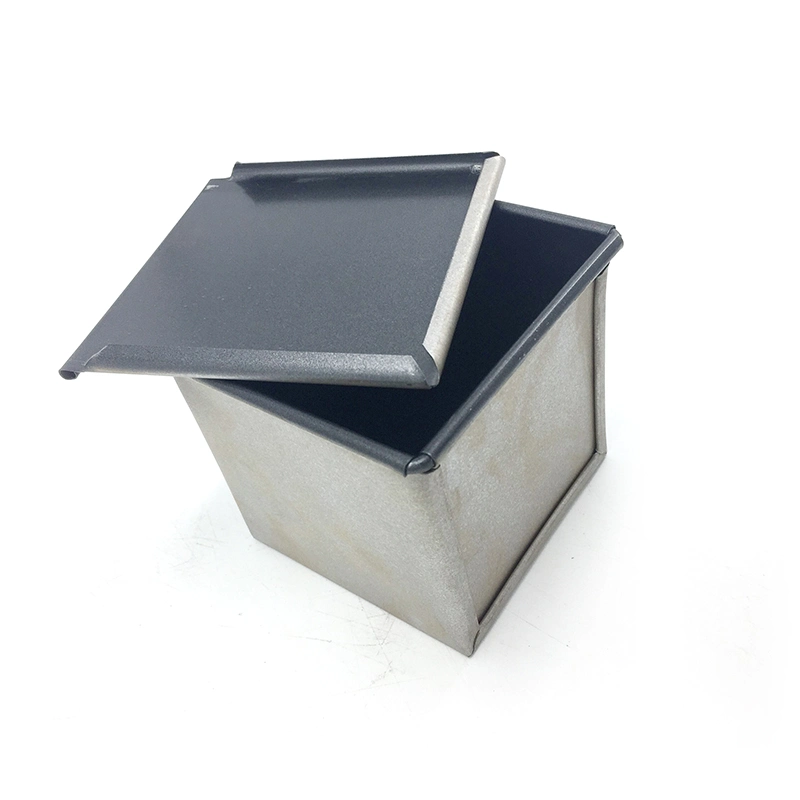 Custom Personalized Mini Small Cube Square Aluminium Aluminized Steel Non Stick Pullman Bread Loaf Baking Pan with Lid