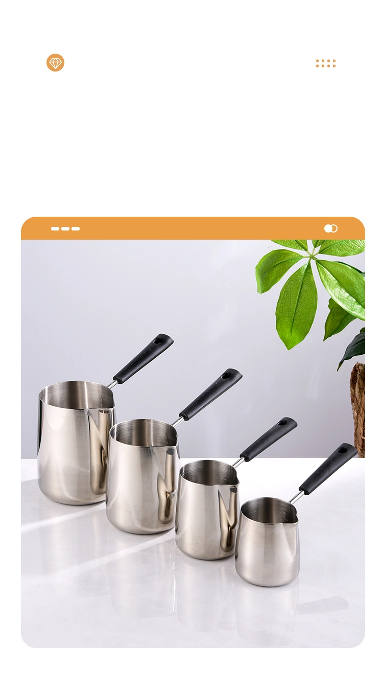 Stainless Steel Coffee/Milk Heating Pot Long Handle Coffee Cooking Pot