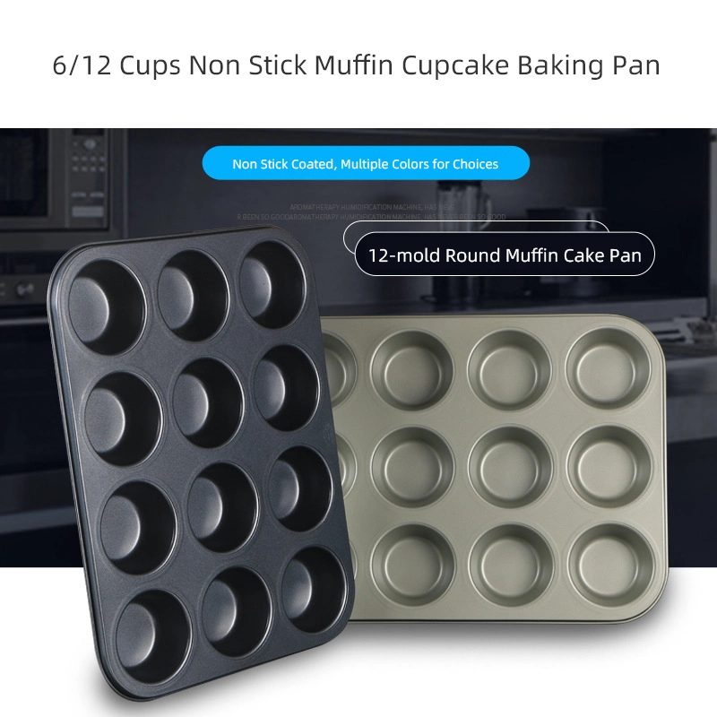 Bulk Home Kitchen Bakeware Small Sizes Carbon Steel Non Stick Baking Pan Mini Small Round Cupcake Muffin Cake Baking Pan