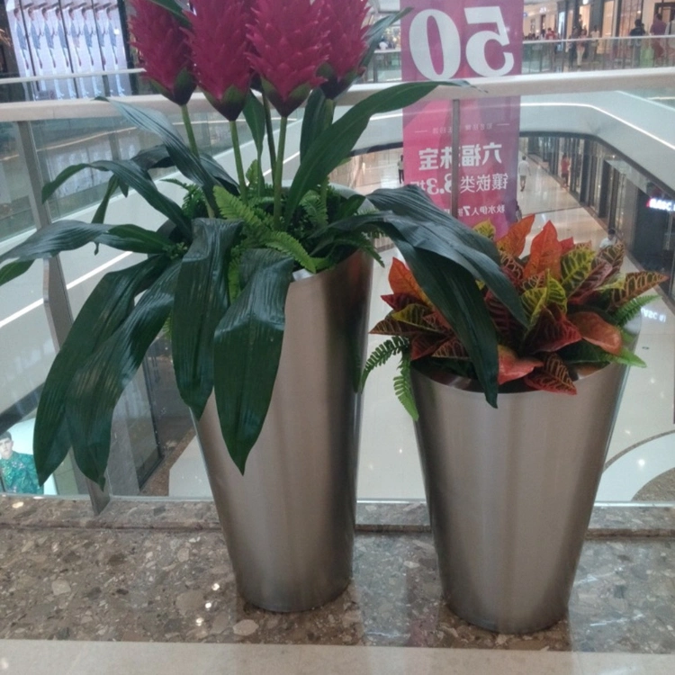 Supplier Metal Planter Silver Design Customized Size Stainless Steel Flower Pot