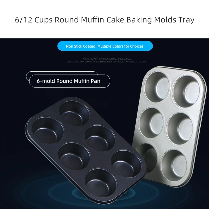 Bulk Home Kitchen Bakeware Small Sizes Carbon Steel Non Stick Baking Pan Mini Small Round Cupcake Muffin Cake Baking Pan