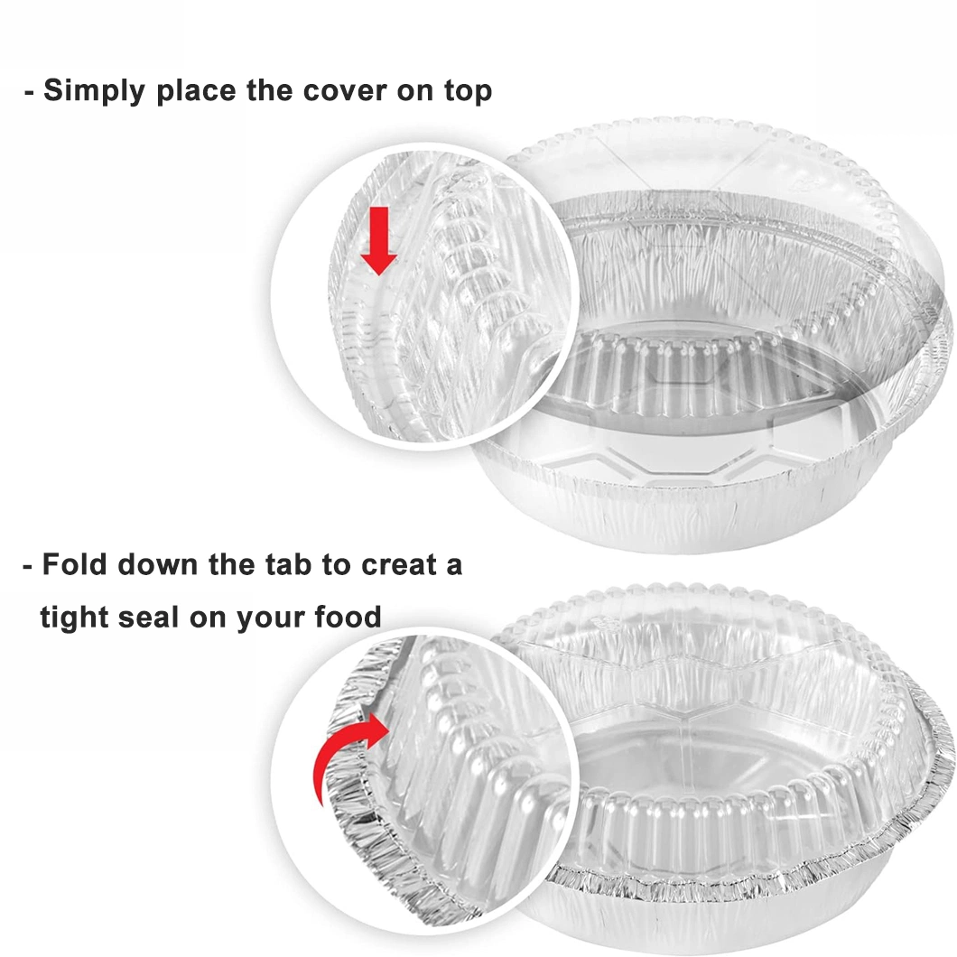 Disposable Aluminum Round Tin Foil Pans with Freezer &amp; Oven Safe - for Baking, Cooking, Storage &amp; Reheating