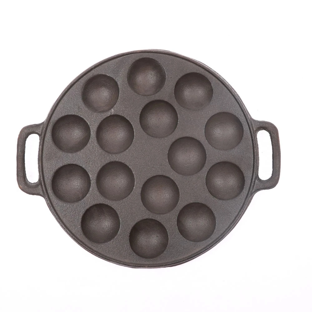 Pre-Seasoned Cast Iron Japanese Takoyaki 15 Hole Egg Pan