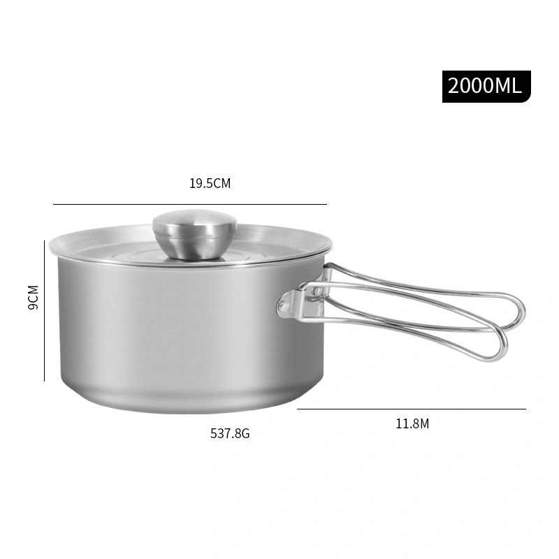 9PCS Outdoor Camping Hiking Cookware Set Portable Stainless Steel Kitchen Cooking Pan