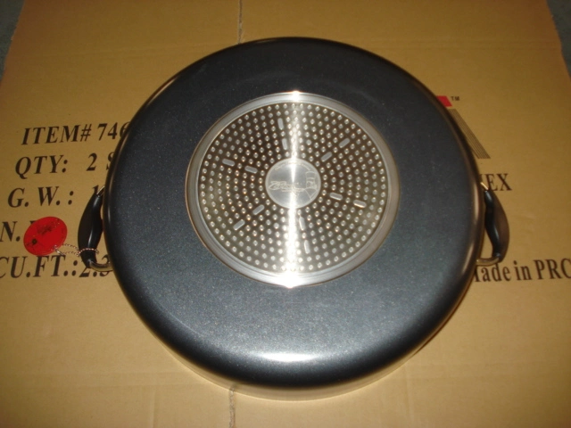 Household Chicken Fryer Induction Bottom 14 Inch Deep Pan with Lid and Side Handles