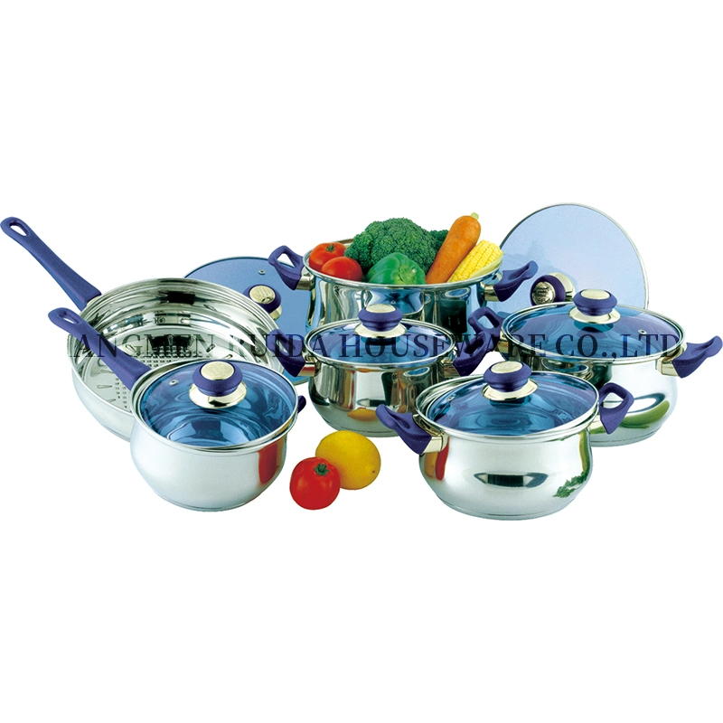 Food Pot Set Stainless Steel Pan Cuisine 12PCS Non Stick Cookware Sets Cooking