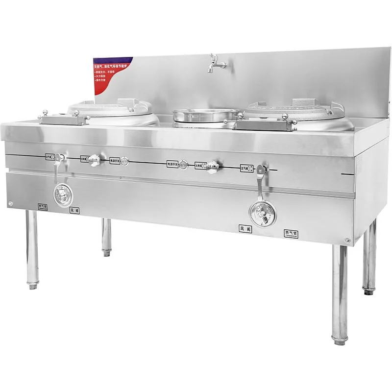 Kitchen Commercial Wok Range Industrial 2 Burners Gas Stove for Chef Restaurants and Hotels