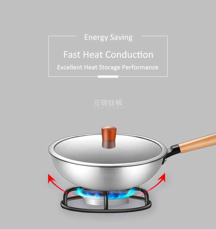 No Heavy Metal Harm Nonstick Titanium Steel Wok Frying Pot