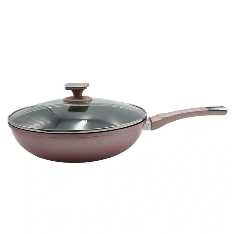 PVD Coating Ceramic Non Stick Pan Cooking Pot Set Non-Stick Cookware Set Pans with Cast Aluminum Lid