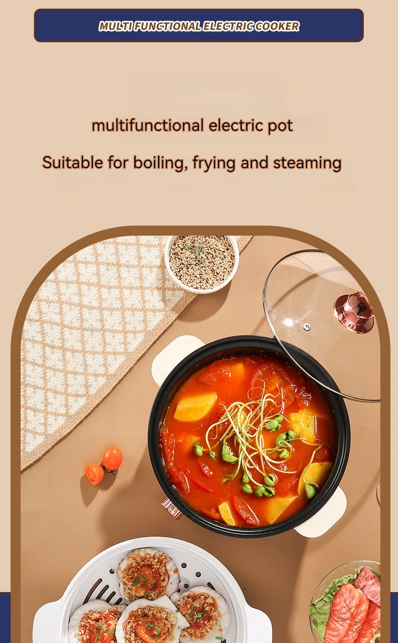 Electric Hot Pot with Electric Wok Shabu Roasting Integrated Non-Stick Electric Cooking Pot, Multi-Functional Small Household Appliances