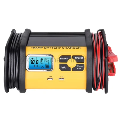 10-AMP Fully-Automatic Smart Charger, 12 Volt Battery Charger, Battery Maintainer, Trickle Charger