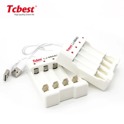 OEM NiMH NiCd AA AAA Lithium 18650 Intelligent Portable 4 Slots Battery Charger for Li-ion Rechargeable Battery